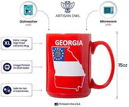 ג ' ורג ' יה מדינת דגל במדינה מפה-15 עוז דלוקס דו צדדי קפה תה ספל