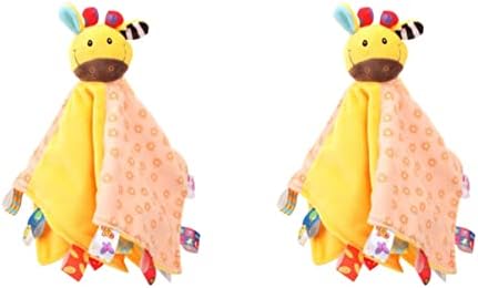 קיסאנג ' ל מגבות שיער מגבת 2 יחידות צעצוע מרגיע-מגבת דפוס תווית חודש - צעצועי רעשנים תינוקות