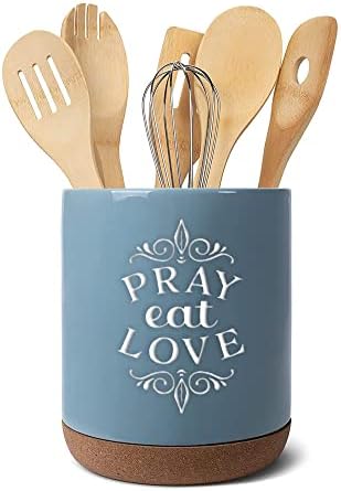 אלנזה עיצובים להתפלל לאכול אהבה שמיים כחול גדול פקק תחתון מטבח תשמיש מחזיק