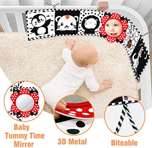 צעצועים לתינוקות שחור ולבנים - ניגודיות גבוהה ספר רך תינוק רך תינוק התפתחות מוח עריסה צעצוע