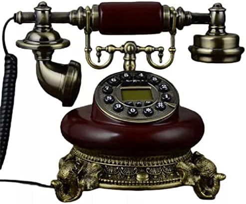 GRETD עתיק טלפון קבוע מתקשר בית זיהוי קו קווי שרף טלפון וחיקוי לחיוג כפתור מתכת ללא ידיים