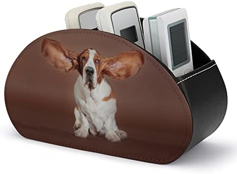 באסט כלבם כלב עף אוזני עור מפוצל שלט רחוק מחזיק מארגן שולחן תיבת אחסון עם 5 תאים