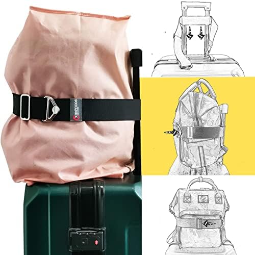 קסוניקוס חגורת נסיעות מתכווננת 2 ב -1 רצועות מזוודות מעל ידית עם רצועות אבזם סגסוגת למזוודות הוסף תיק-אביזרי