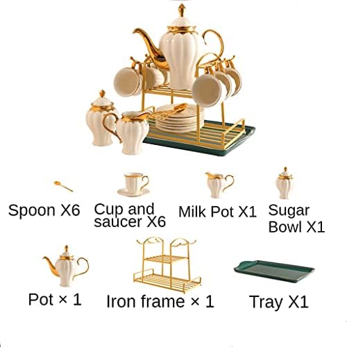 TJLSS מרקם דלעת זהב עצם משובצת סין קפה סט תה קרמיקה סיר קרמיקה קומקום קפה כוס תה כוס תה קפה אירופאי סט סט קפה