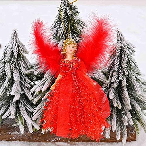 לעץ תליון I עם אגף קישוטי חג המולד לחג המולד מכסף מלאך עיצוב הבית של סוללת גרלנד פתית שלג