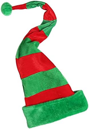 אליפיס סנטה כובע חג המולד שדון כובע קטיפה פסים כובעי אדום ירוק סנטה כובע מסיבת בגד ים חג המולד להתלבש תמונה נכס