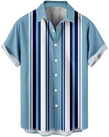 הוואי חולצה לגברים מקרית כפתור למטה חולצות בציר באולינג חולצות קיץ טרופי חוף חולצות לגברים