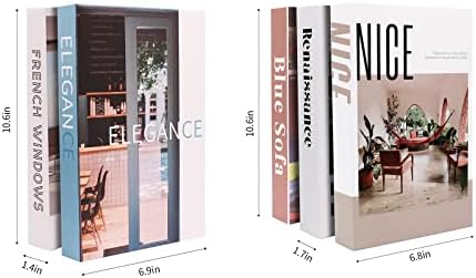 פו ספרים לקישוט דקורטיבי ספרים 5 חבילה קפה שולחן ספרים דקור פו ספרים עבור מדף ספרים דקורטיבי ספרים לעיצוב