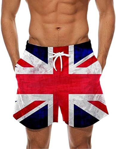 גזעי שחייה מזדמנים Mens Mens 3D דגל הדפסים אלסטיים מותניים אלסטיים בגדי ים בגדי ים תחתון פלוס גודל