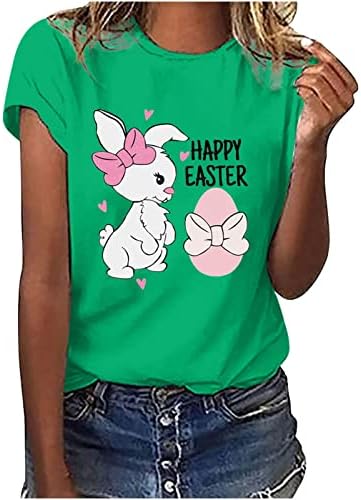 אהבת גרפי חולצות עבור בנות צווארון עגול שמח פסחא ביצת מתנת עניבת פרפר חמוד בעלי החיים באני חולצות חולצות