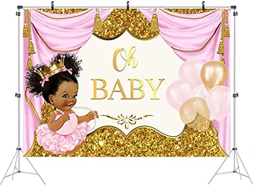 טיקואניקואה הו תינוק רקע לילדה נסיכה מלכותית ורוד וזהב מקלחת תינוק תפאורות לצילום טרי נסיכת תינוק