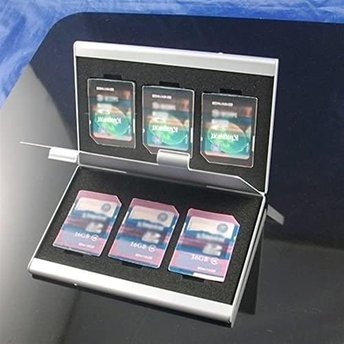 מתכת אלומיניום זיכרון כרטיס מגני תיבת אחסון מקרה מחזיק 6 פעמים נייד אחסון מקרה עמיד, עמיד למים ו ד