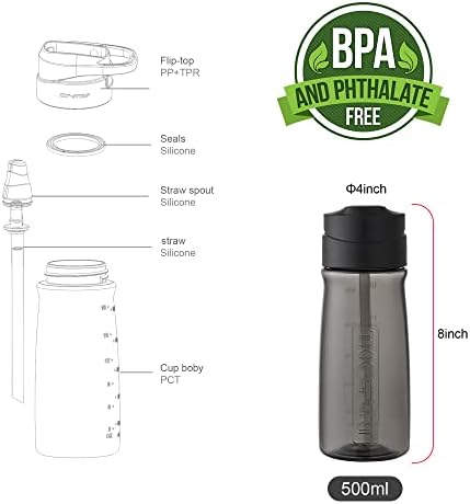 ילדים בספורט בקבוקי מים עם קש לבית ספר 20 / 27oz Tritan BPA חינם דליפה הוכחת בקבוקי ילדים עם מכסה זרבוביות