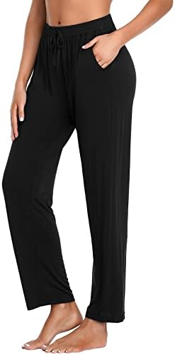 מכנסי טרנינג יוגה של נשים אננמיות עם כיסים ישר קל משקל קל משקל קל משתרך מכנסי זיעה רופפים מכנסי