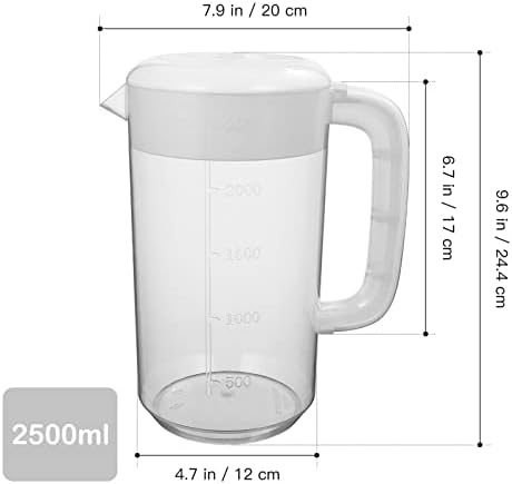 Upkoch 1pc קנקן מים פלסטיק שקוף מדידת קנקן משקאות קנקן תה מרוסק