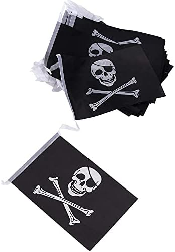דגלי באנר ליום הולדת של Juvale Pirate