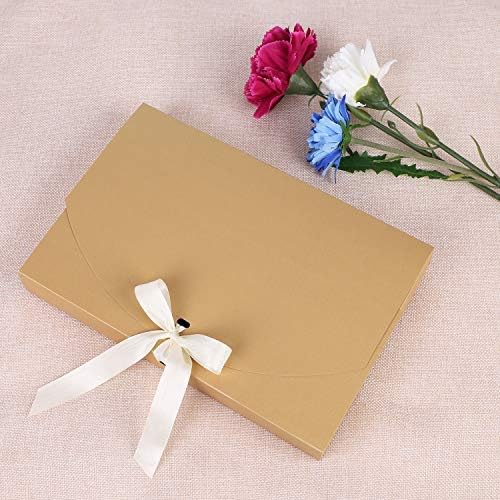 10 חבילה הווה קופסא עם סרט קשת קראפט נייר מתנת תיק תחתוני שרשרת תיבת צעיף תיק לחתונה מסיבת חג האהבה