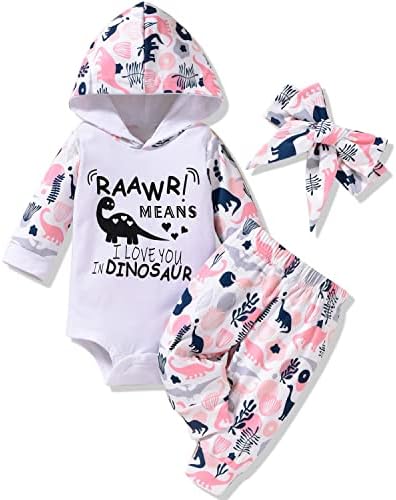 Preemie יילוד בגדי תינוקות דינוזאור קפוצ'ון קפוצ'ון רומפר מכנסיים עם בנות תינוקות בנות סתיו סט תלבושת