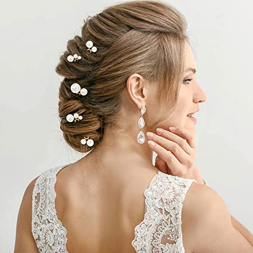 18 חבילה זהב פרח כלה חתונה שיער צד קומבס + בצורת פניני שיער סיכות שיער חתיכות כיסוי ראש אביזרי עבור כלות