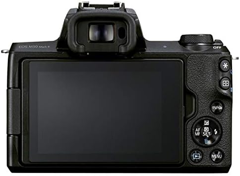Canon EOS M50 Mark II מצלמה דיגיטלית ללא מראה עם עדשה 15-45 ממ + 128 ג'יגה-בייט זיכרון + אור וידאו LED