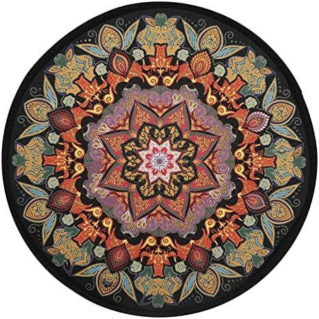 דפוס מנדלה עגול שטיח רצפת יוגה מחצלת מדיטציה מחצלת יוגה שטיח רחיץ עבור פילאטיס כושר תרגיל