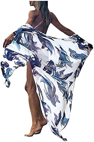 קיץ בגד ים לנשים אופנה פרחוני הדפסת בוהו ארוך כיסוי קופצים קימונו אפודות רופף קל חוף חולצות