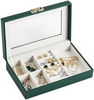 קופסא אחסון תכשיטים של פגינה תיבת תכשיטים שקופים מארגן קופסאות יוקרה מארז מתנת עור יוקרה לתכשיט תצוגת