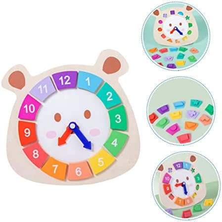 צעצוע 1PC צורה שעון דיגיטלי שעון עץ שעון חינוכי זמן לימוד צעצוע