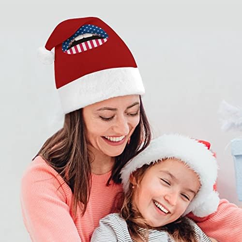 שפות אמריקאיות קטיפה חג המולד כובע שובב ונחמד סנטה כובעי עם קטיפה ברים ונוחות אוניית חג המולד קישוט