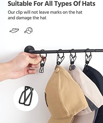 כובע מתלה עבור קיר עץ כובעי ארגונית עם 20 ווי מתכת כובע אחסון תצוגת קולב