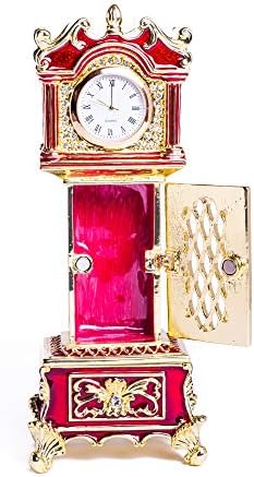 קרן קופל אדום ביג בן שעון תכשיט תכשיטים וינטג 'אחסון תכשיטים