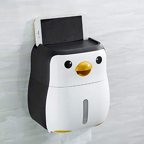 חמוד פינגווין נייר מיכל נייר טואלט מחזיק קיר רכוב תיבת רקמות מדף קיר הר רקמות מחזיק