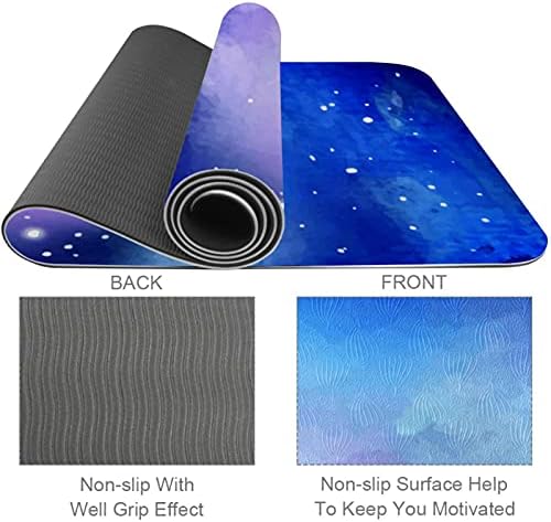 תרגיל החלקה עבה וכושר 1/4 מזרן יוגה עם כחול-צבעי מים הדפסת גלקסיה עבור יוגה פילאטיס & תרגיל כושר רצפה