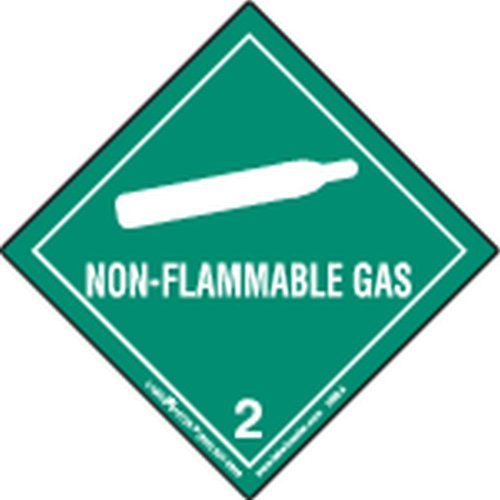 תווית מנוסחת גז שאינה דליקה, נייר, חומרים מסוכנים, 4 איקס 4