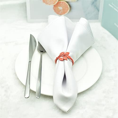 GGRBH סגסוגת תפוז מפית מפית מפית אבזם אבזם חתונה שולחן שולחן מלון עלים עלים עץ מזלג מפית טבעת מפית