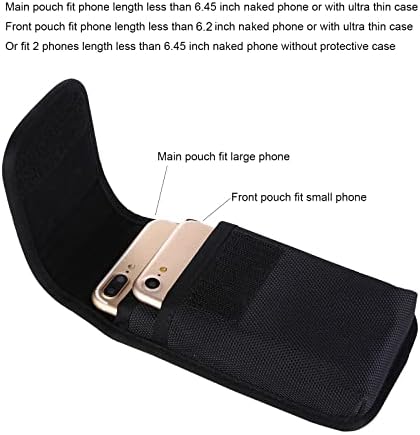 2 כיס נרתיק טלפוני סלולרי עם לולאת חגורה ניילון מחזיק מארז אנכי כפול לאייפון 11 12 Pro Max, Samusng Galaxy S10