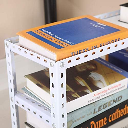 ארון ספרים Aerveraeal עם ארון ארון ספרים דו-שכבתי מתכת לבנה פתוח פתוח מודרני מתכת ניידת מודרנית מדף ספרים