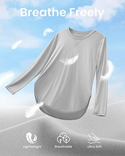 4 משלוח נשים של 50 + חולצות שרוול ארוך אימון שמש חולצה חיצוני כושר טיולים חולצות מהיר יבש קל משקל