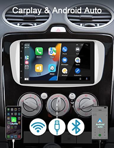 DIN DIN אנדרואיד סטריאו סטריאו אלחוטי Apple CarPlay 7 'רדיו רכב עם Bluetooth GPS Wifi FM רדיו + מצלמת גיב