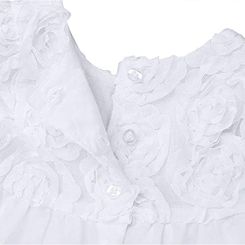 Zuypsk פעוטות תינוקות רקמות רקמות טבילה שמלת הטבילה 3D פרח חצאית חצאית טוטו מסיבת אירועים מיוחדים שמלת שמלת