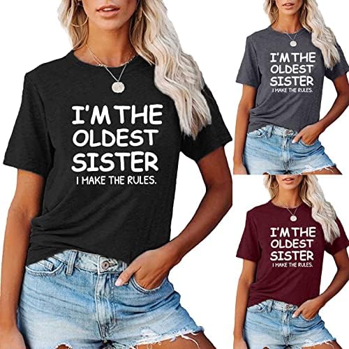 אני חולצות האחות הזקנות לנשים צמרות קיץ מצחיקות