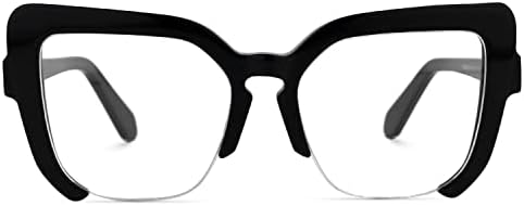 מסגרת משקפיים חצי ללא מסגרת עין חתול בציר זיול לנשים עם עדשה ברורה ללא מרשם ולנסיה זווה 785041