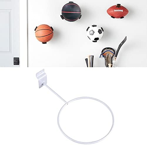 מתכת כדור מחזיק מתלה קולב רכוב כובע אחסון עבור כדורסל כדורעף תרגיל כדור בייסבול כדורגל, לבן