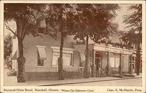 מלון לאומי -דיקסי - שם הכבישים המהירים חוצים - צ'ס. E. McMorris, Prop IL גלויה עתיקה מקורית