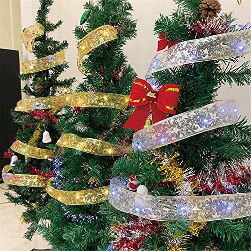 אורות עץ חג המולד הובילו קישוטי עץ חג המולד כפול סרט מיתר סוללה סוללה המופעלת בחתונות גינה בית
