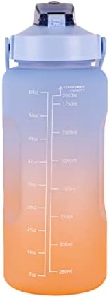 Hydrink - בקבוק מים מפלסטיק 64 גרם - מיכל שתייה של דליפה צבעונית עם תזכורות הידרציה מוטיבציוניות - כוס ניידים