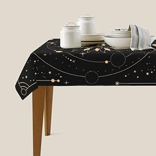 מפת שולחן טארוט שמש כוכב ירח מפת שולחן עמיד למים קמטים משלוח מלבן שולחן בד לחדר אוכל 54 איקס 72 אינץ