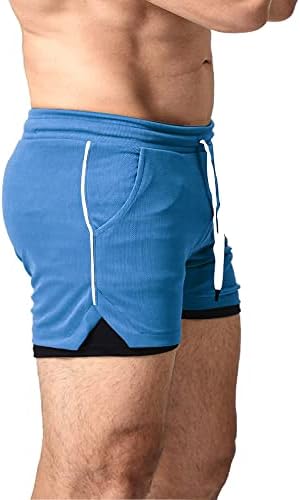 Everworth's גברים 2 ב 1 מכנסי אימון קצרים 5 מכנסי כושר יבש מהיר פיתוח גוף פיתוח מכנסיים קצרים דחיסה קצרים עם