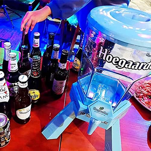 מתקן בירה מרופד לבר, מתקן משקאות למסיבת המסיבות במסיבות בירה, 3L מתקן מגדל משקאות ברורה, עם צינור קרח נשלף ואורות