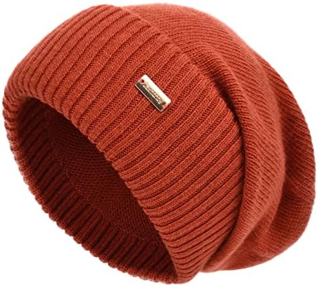 קשמיר נמושה בימס לנשים חורף קל משקל בנות צמר לסרוג כובע באזיקים רך חם נמושה כפת כובע